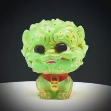 Load and play video in Gallery viewer, Shi-Shi the Tiny Guardian 4-inch Sofubi Vinyl Figure - GID Green Edition
