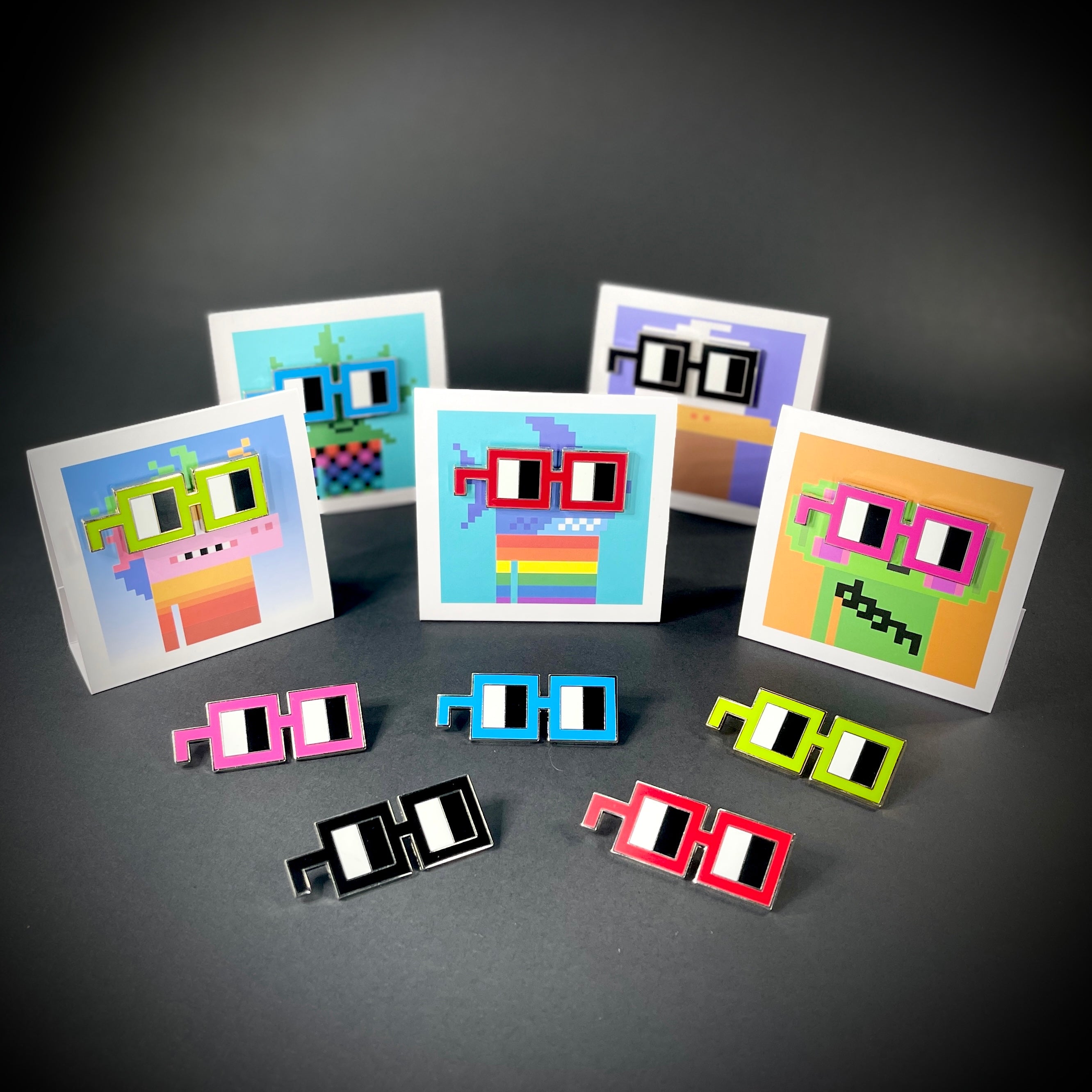 Nouns Glasses Series 1 Set of 5 enamel pins